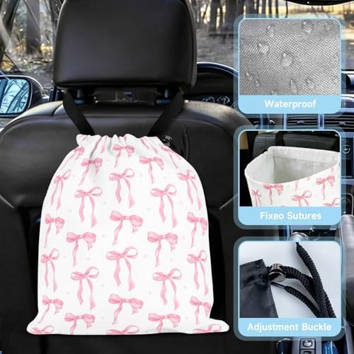 Pink Bow Car Trash Bag - Image 3