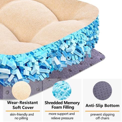 MAGIC ELEPHANT Chair Cushions for Dining Chair, Shredded Memory Foam Kitchen - Image 2