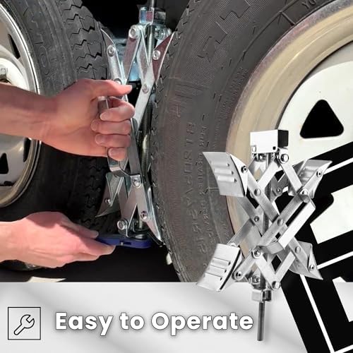 X-Shaped RV Wheel Chock Fit 3.25” to 10.5” Camper Wheel Chock Stabilizer Scissor - Image 4