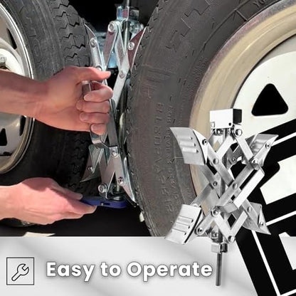 X-Shaped RV Wheel Chock Fit 3.25” to 10.5” Camper Wheel Chock Stabilizer Scissor - Image 4