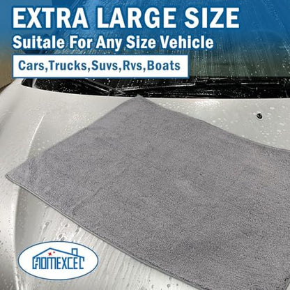 HOMEXCEL Professional Large Microfiber Car Drying Towels 8 Pack - Image 5