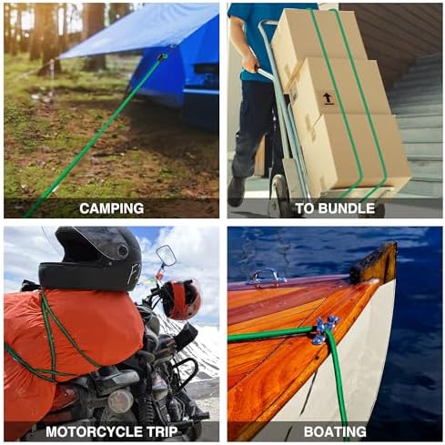 WORKPRO 24" Bungee Cords with Hooks, 4 Pack Heavy Duty Outdoor Bungee Strap - Image 7