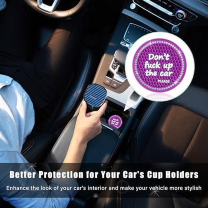 Ziciner 2 Pack Bling Car Cup Holder Coaster, 2.75 Inch Anti-Slip Auto Insert - Image 4
