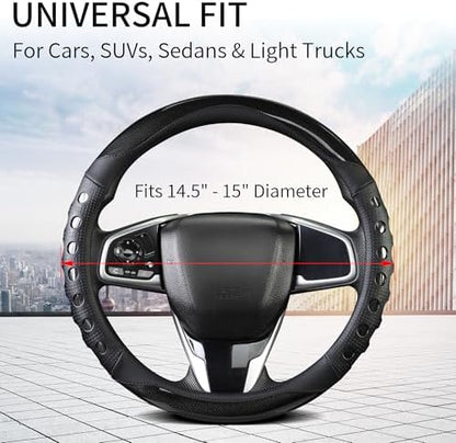 PU Leather Car Steering Wheel Cover - Image 3