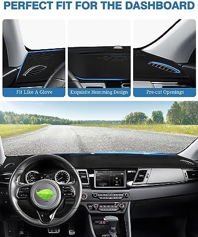 FIILINES Dash Cover Fit for 2017-2022 Kia NIRO Accessories Sunshade Non-Slip - Image 4