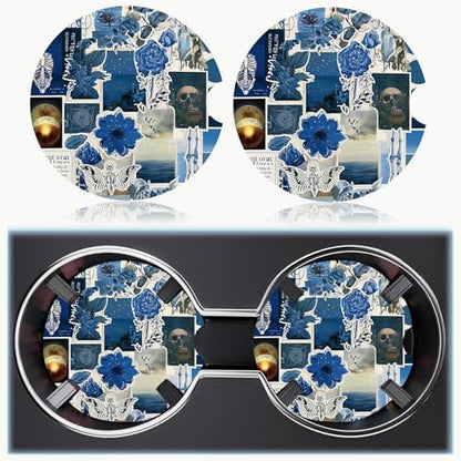 Ceramic Car Cup Holder Coasters Set of 2, 2.56 in Puzzle - Image 6