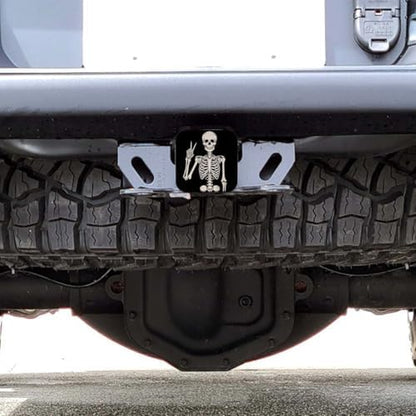 Human Skeleton Car Rear Hitch Covers Cute Rock and Roll Skeleton Skull Square - Image 6