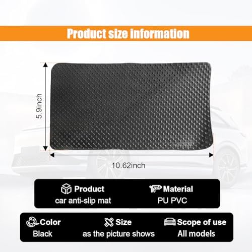 GLSOWEE Car Dashboard Anti-Slip Mat, 10.6"×5.9" Non-Slip Adhesive Pad - Image 2