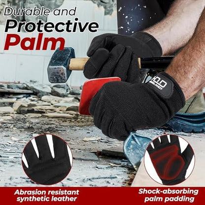HANDLANDY Work Gloves for Men & Women, Utility Mechanic Working Gloves Touch - Image 2