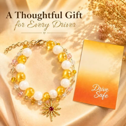 Steering Wheel Rosary, Sun Rosary Rear View Mirror Charm Crystal Decor - Image 5