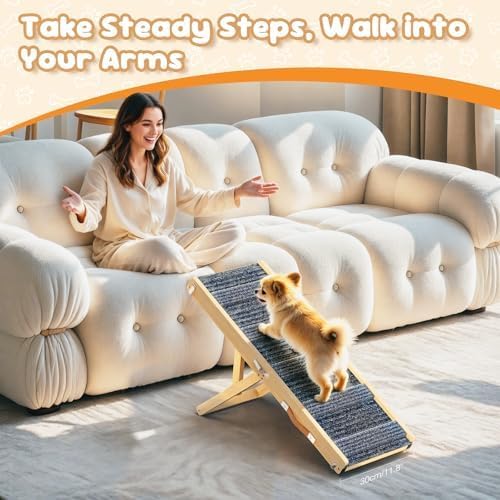 Pawaboo Dog Stair for Small Dogs, Foldable Pet Steps and Ramp 9.8"-20.5" H - Image 5