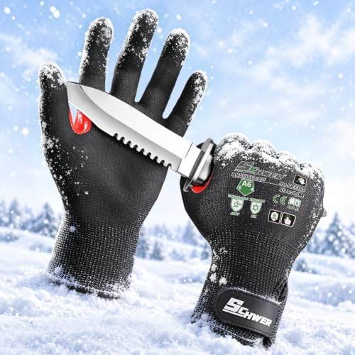 FreezeGuard Winter Work Gloves for Men and Women, ANSI A6 Cut Resistant Gloves by SCHWER