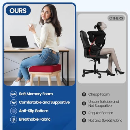SweetSlubr Seat Cushion, Chair Pad, Memory Foam Tailbone Pain Relief - Image 7