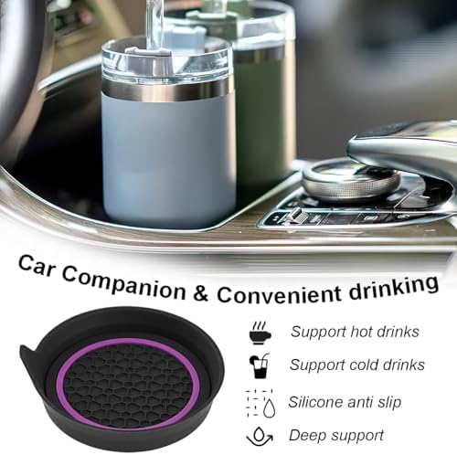 HZEL Car Cup Holder Coasters, Recessed Automotive Drink Mat Decoration - Image 5