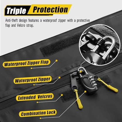 ARKSEN Extra-Wide 42 Cubic Feet Waterproof Rooftop Cargo Carrier Bag Heavy Duty - Image 2