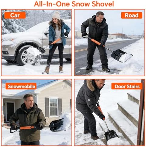 7 in 1 Snow Shovel & Snow Brush Kit, 47.2" Ice Scrapers & Snow Shovel Kit - Image 5