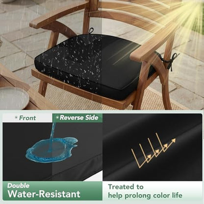 Outdoor Chair Cushions Set of 4: Waterproof & Fade Resistant Patio Furniture - Image 3