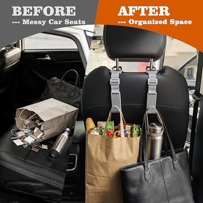 Amooca Anti-drop Car Headrest Hooks 4 Pack Seat Organizer - Image 4