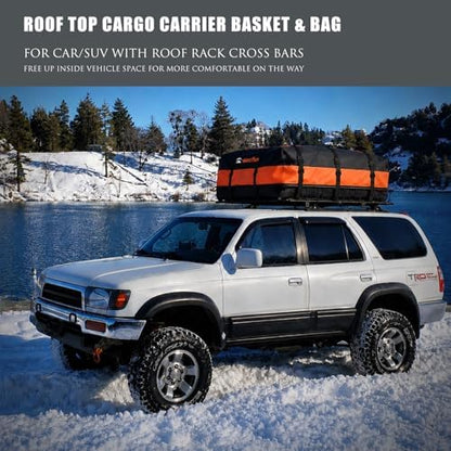 Roof Rack Rooftop Cargo Carrier Basket 65"*39"*6"+Waterproof Bag 20 Cu.Ft. - Image 7
