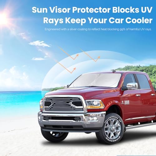 Sun Shade Windshield Sunshade for 2010 2011-2018 Dodge Ram 1500 2500 3500 - Image 5