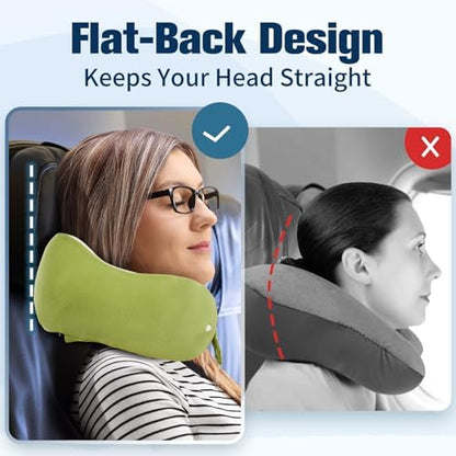 Cirorld Neck Pillow for Traveling, Travel Pillows for Airplanes Green - Image 2