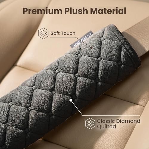 Soft Auto Seat Belt Pads Extra Long 13.7in, Seatbelt Shoulder Cover, 2 Piece Set - Image 6