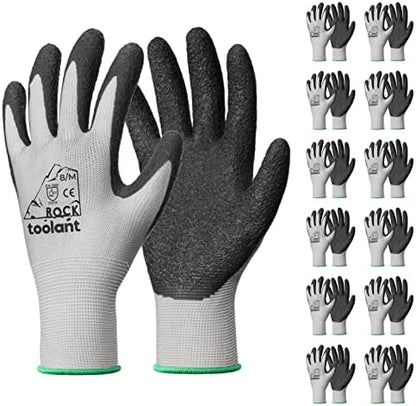 toolant Crinkle Latex Work Gloves, 12 Pairs by toolant