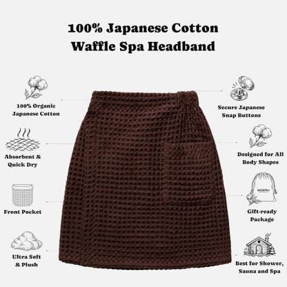 Luxury Organic Japanese Cotton Waffle Body Towel Wrap - Image 2