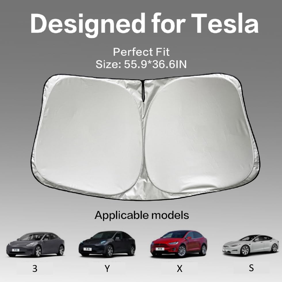 300T Sunshade for Tesla Model Y Model 3, Car Accessories 2026 for Tesla - Image 3