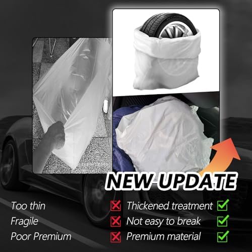 8PCS Extra-Large Tire Covers, Tear-Resistant LDPE Plastic Tire Bags - Image 4