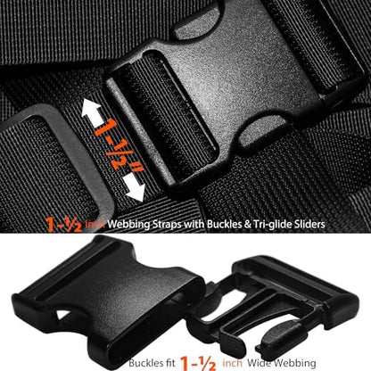 1-1/2" Straps and Buckles Set: 6 yard Nylon Webbing 1.5 inch Wide, 4 pack Side - Image 4