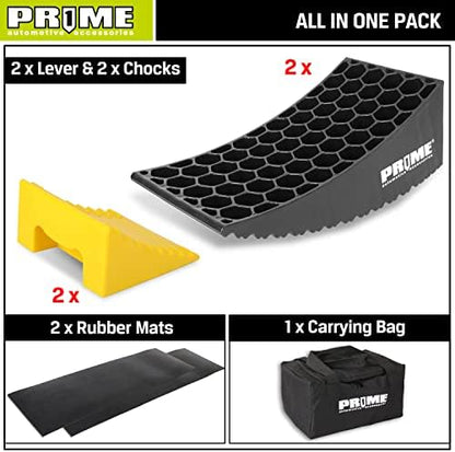 PR1ME RV Leveling Blocks, Heavy Duty Camper Leveler Kit, 2 Pack Curved RV - Image 6