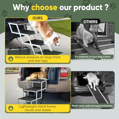 Sakerplus Dog Stairs for Large Dogs, 17.7” Wide Dog Ramps for Car 5 Steps - Image 6