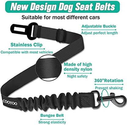 COOYOO Dog Seat Belt, Retractable Dog Car Harness Seat Belt - Image 3