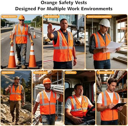 AYKRM 2 Pocket Mesh High Visibility Reflective Safety Vest - Image 6