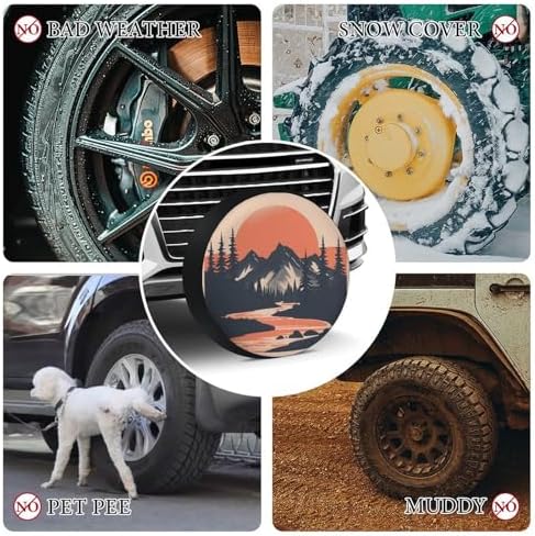 Spare Tire Cover 15 Inch Mountain Adventure Wheel Tire Cover - Image 7