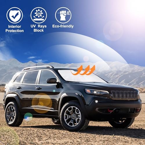 Windshield Sun Shade for 2014-2023 Jeep Cherokee Accessories - Image 6
