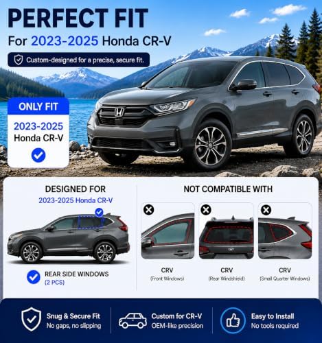 Car Window Shades for 2023-2025 Honda CRV Rear Side Window Mesh Sun Shade - Image 5