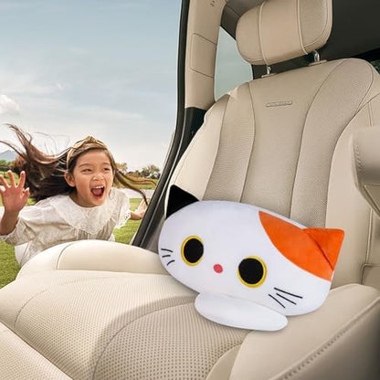 Cat Car Headrest Pillow Cartoon Car Seat Pillow Cat Neck Support Plush Cushion - Image 6