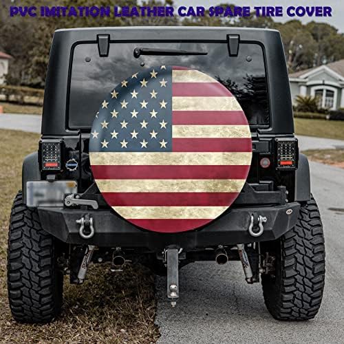 Retro American Flag Spare Tire Cover Fit - Image 2
