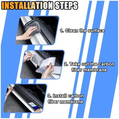 4PCS Tri-Color Door Sill Protectors, Carbon Fiber Door Threshold Protection - Image 5