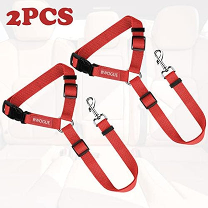 BWOGUE 2 Pack Dog Seat Belt for Car, Headrest Restraint Safety Strap - Image 2