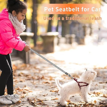 Seyezo Dog Car Seat Belt for Car, 2 Piece Set Retractable Dog Car Harness - Image 5