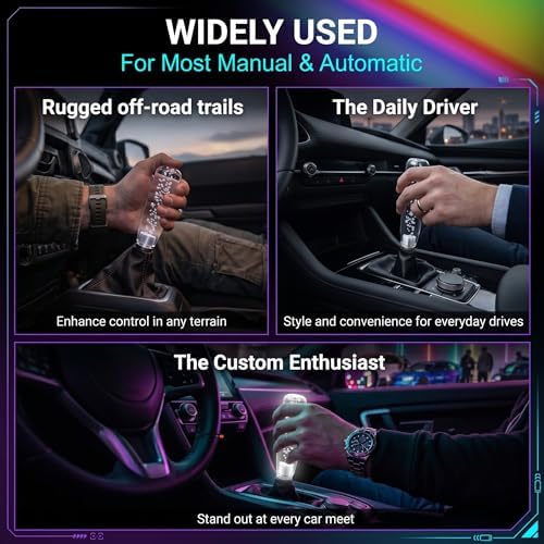 1 PC Car LED Luminous Crystal Gear Shifter, Colorful Bubble Light Shift Knob - Image 7