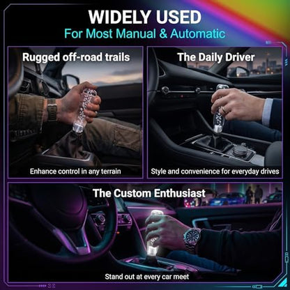 1 PC Car LED Luminous Crystal Gear Shifter, Colorful Bubble Light Shift Knob - Image 7