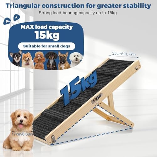 Small Dog Ramp, Dog Ramp for Bed, 13.7" W Foldable Pet Ramps for Small Dogs to - Image 3