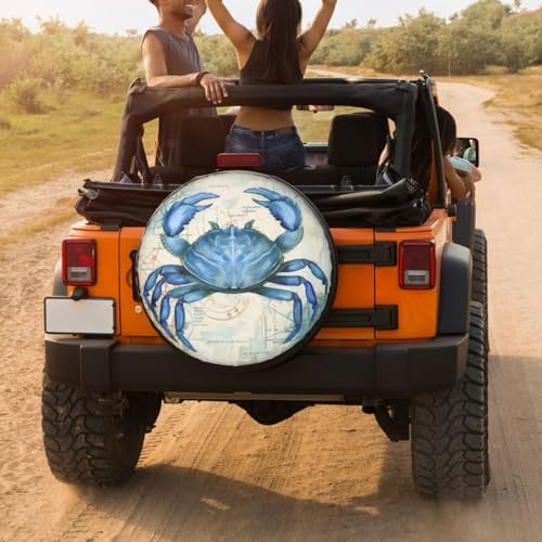 Delerain Spare Tire Cover Vintage Crab Wheel Covers Sun Protection Waterproof - Image 4