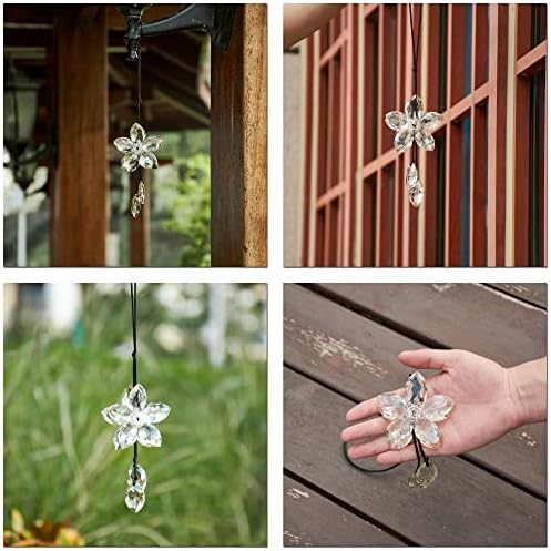 AuMoHall Crystal Flower Rear View Mirror Pendant Hanging Ornament Lucky Car - Image 4
