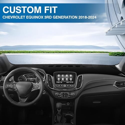 KUST Black Dash Cover for 2018-2023 2024 Chevrolet Equinox Non-Slip Dashboard - Image 3