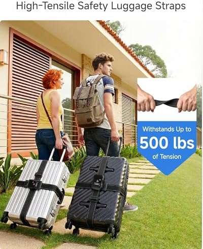 LUGGEX Luggage Straps TSA Approved, Adjustable Straps - Image 6